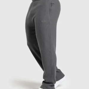 Sale Gymshark Waffle Straight Leg Joggers OnyxGrey