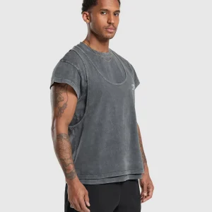 Sale Gymshark Washed Double Layer T-Shirt Black