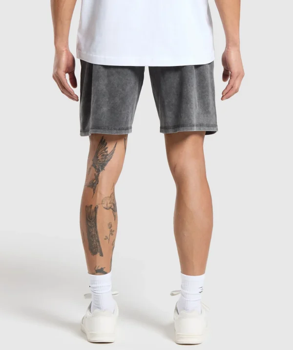 Online Gymshark Washed Jersey 9" Shorts Black