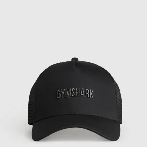 Sale Gymshark Wordmark Trucker Cap Black