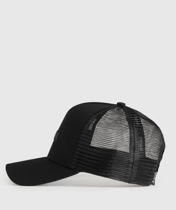 Sale Gymshark Wordmark Trucker Cap Black