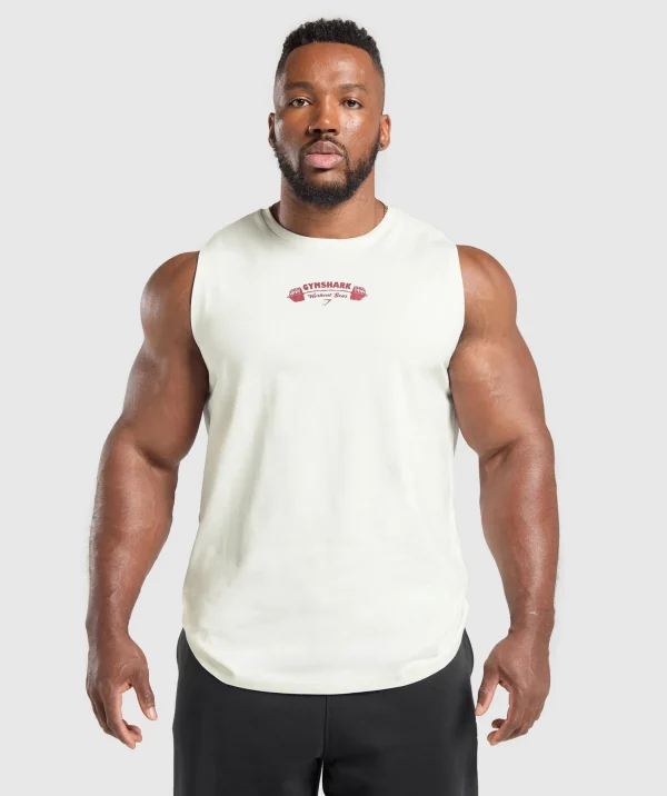 Outlet Gymshark Workout Gear Tank SoftWhite