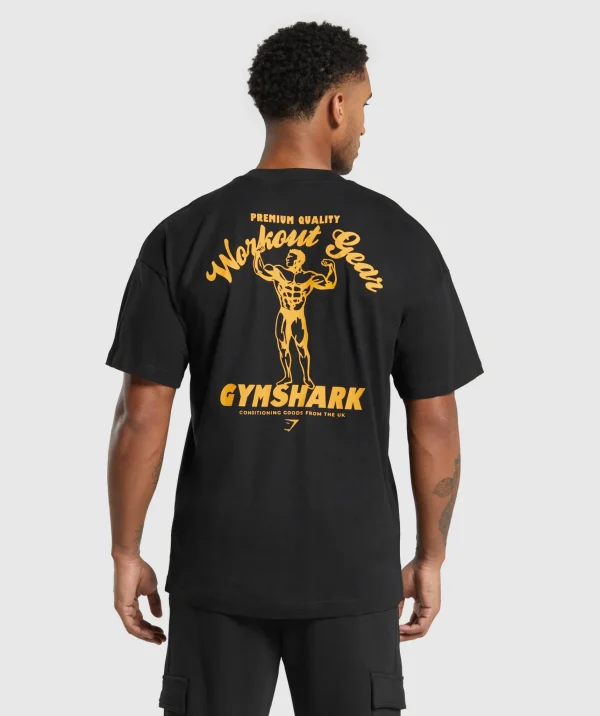 Online Gymshark Workout Gear T-Shirt Black