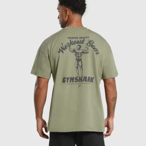 New Gymshark Workout Gear T-Shirt UtilityGreen