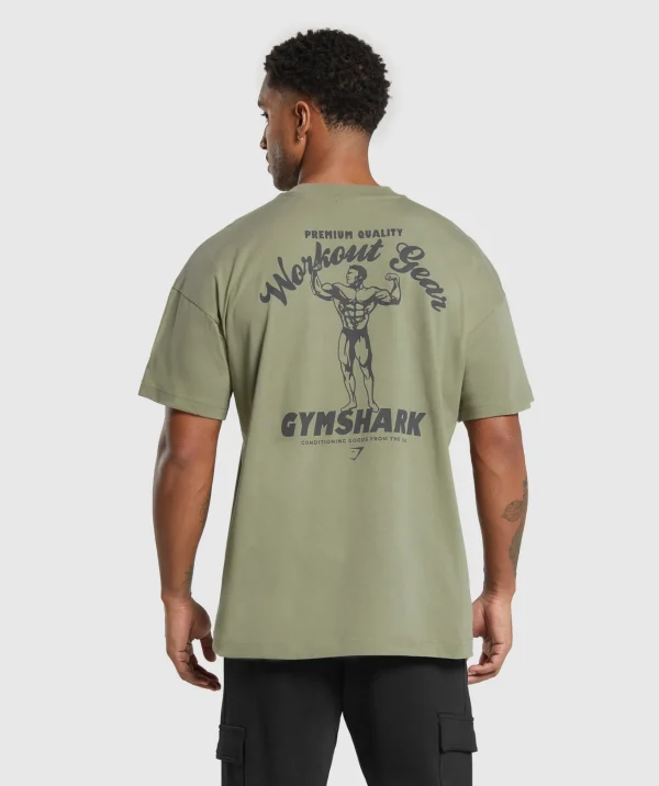 New Gymshark Workout Gear T-Shirt UtilityGreen