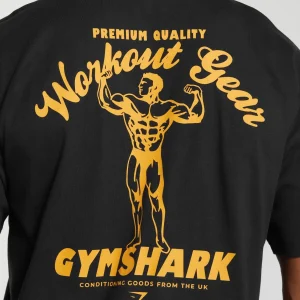 Online Gymshark Workout Gear T-Shirt Black