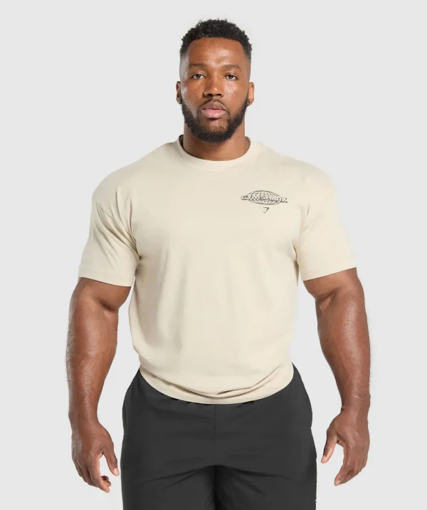 New Gymshark Worldwide T-Shirt CreamBeige