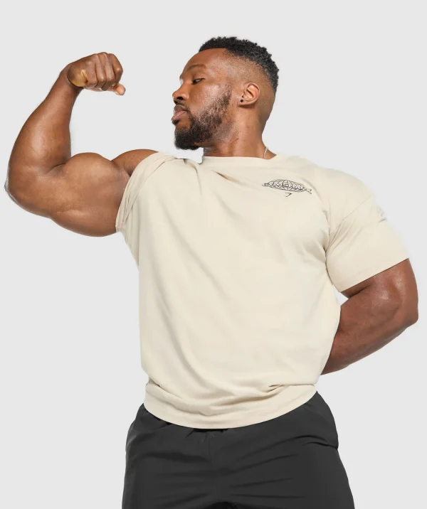 New Gymshark Worldwide T-Shirt CreamBeige