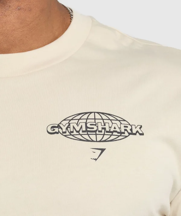 New Gymshark Worldwide T-Shirt CreamBeige