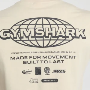 New Gymshark Worldwide T-Shirt CreamBeige