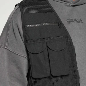 Discount Gymshark Woven Gilet Black