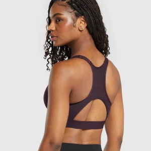 Sale Gymshark Wrap Sports Bra PlumBrown