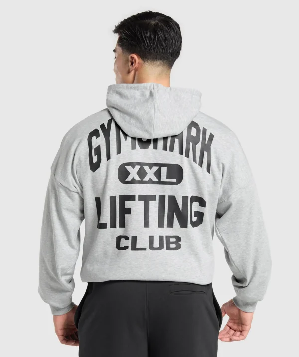 Hot Gymshark XXL Graphic Hoodie LightGreyCoreMarl