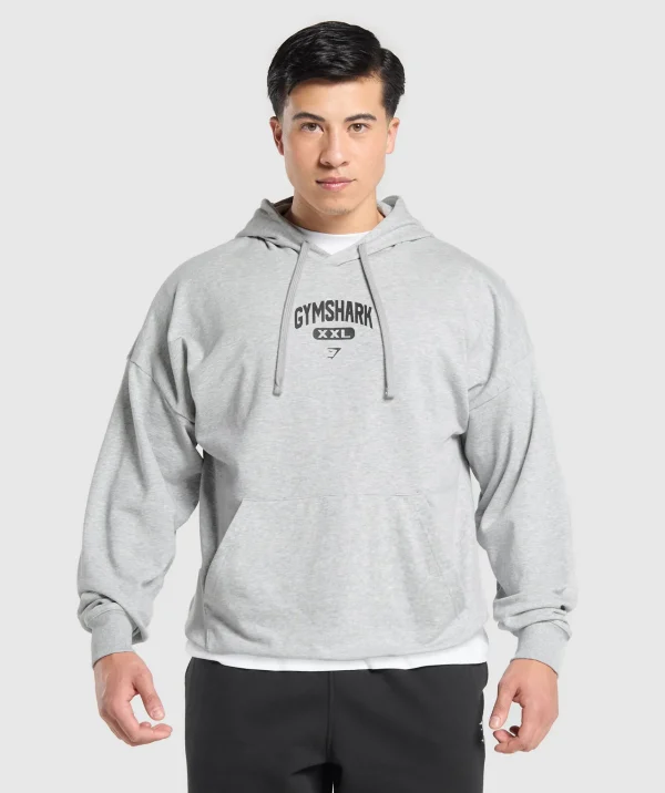 Hot Gymshark XXL Graphic Hoodie LightGreyCoreMarl