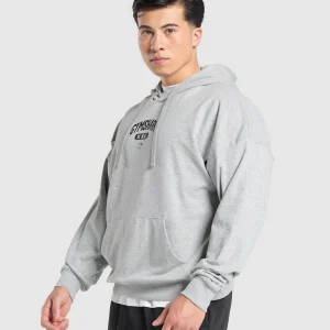 Hot Gymshark XXL Graphic Hoodie LightGreyCoreMarl