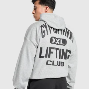 Hot Gymshark XXL Graphic Hoodie LightGreyCoreMarl