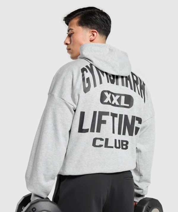 Hot Gymshark XXL Graphic Hoodie LightGreyCoreMarl