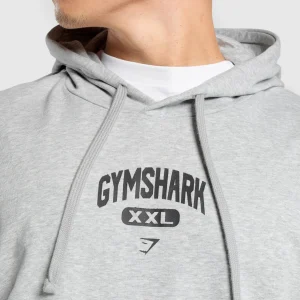 Hot Gymshark XXL Graphic Hoodie LightGreyCoreMarl