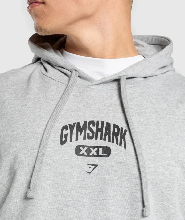 Hot Gymshark XXL Graphic Hoodie LightGreyCoreMarl