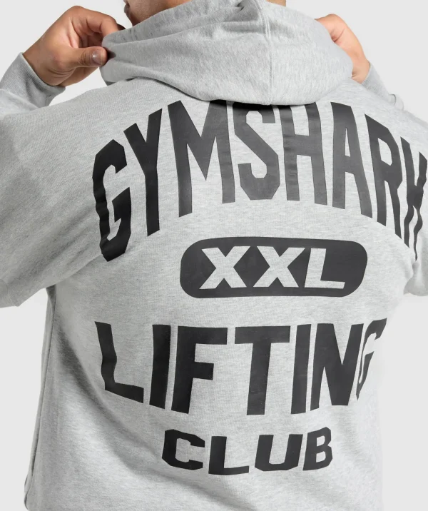 Hot Gymshark XXL Graphic Hoodie LightGreyCoreMarl