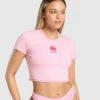 Fashion Gymshark Your Plate or Mine Baby Tee DollyPink