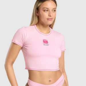 Fashion Gymshark Your Plate or Mine Baby Tee DollyPink