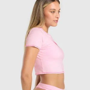 Fashion Gymshark Your Plate or Mine Baby Tee DollyPink