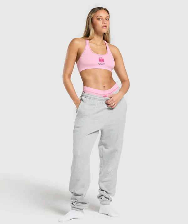 Sale Gymshark Your Plate or Mine Bralette DollyPink