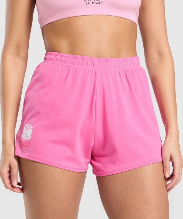 Best Gymshark Your Plate or Mine Cotton Shorts PhysicalPink