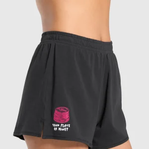 Outlet Gymshark Your Plate or Mine Cotton Shorts Black