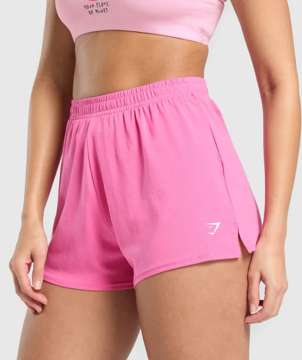 Best Gymshark Your Plate or Mine Cotton Shorts PhysicalPink