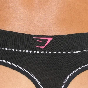 New Gymshark Your Plate or Mine Cotton Thong Black