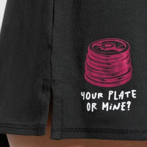 Outlet Gymshark Your Plate or Mine Cotton Shorts Black