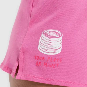 Best Gymshark Your Plate or Mine Cotton Shorts PhysicalPink